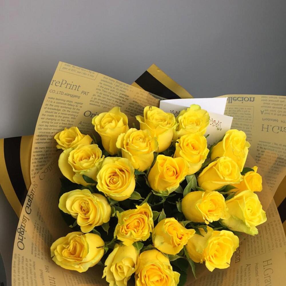 Букет из желтых голландских роз